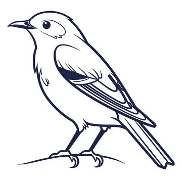 Simple Geometric Bird Flying Vector Illustration Stock Illustration