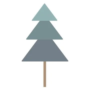 Simple geometric Christmas tree, winter holidays design element, vector Stock Illustration