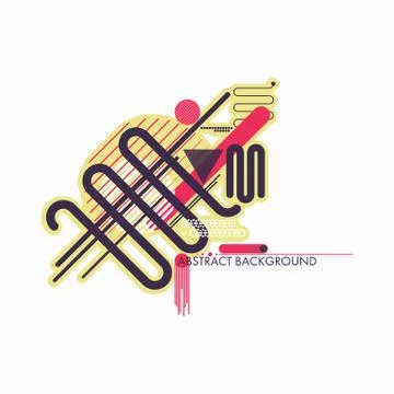 Simple geometric composition of chaotic parallel lines Stock Illustration