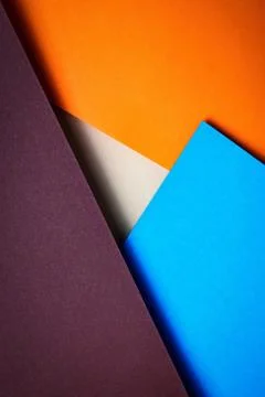 Simple geometric composition with colored papers Stock Photos