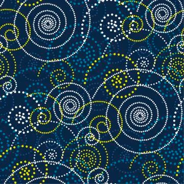 Simple geometric curl and dot seamless pattern. Stock Illustration