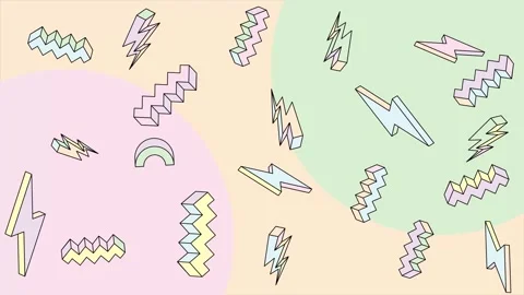 Simple geometric design elements in a vibrant abstract background in soft color Stock Footage 304942550