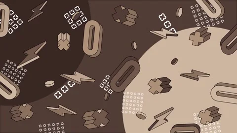 Simple geometric design elements in a vibrant abstract background seamless 4k Stock Footage 304942582