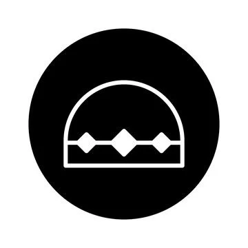 Simple geometric design of a swimming cap in a black circle presents minima.. Stock Illustration