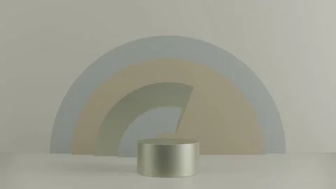 Simple geometric elements in calm pastel colors in 3d modeling scene Stock Footage 152113907