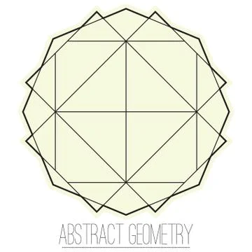 Simple geometric figure with polygon and square Stock Illustration