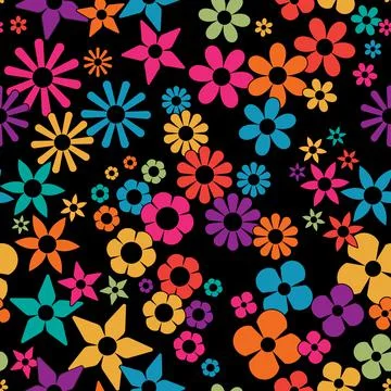 Simple geometric floral pattern. Multicolored vector illustration. Stock Illustration