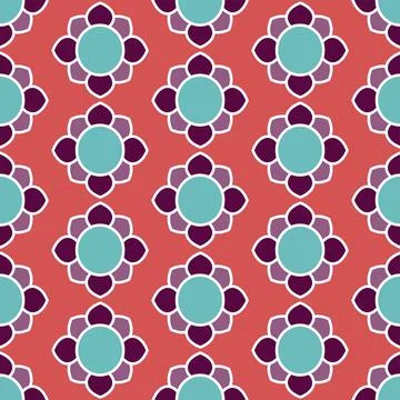 Simple Geometric Floral Seamless Pattern Stock Illustration