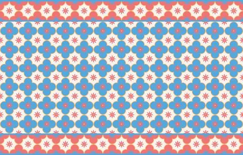 Simple geometric flower pattern seamless pattern Abstract Vector Background Stock Illustration
