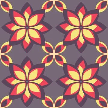 Simple Geometric flower seamless pattern Stock Illustration