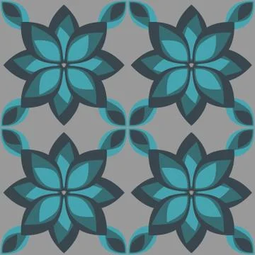 Simple Geometric flower seamless pattern, vector illustration. Stock Illustration