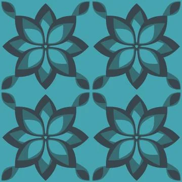 Simple Geometric flower seamless pattern, vector illustration. Stock Illustration