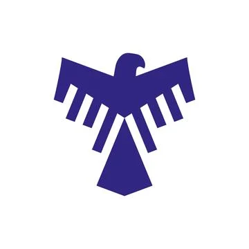 Simple geometric flying bird logo design Stock Illustration