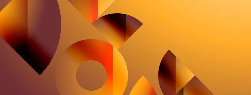 Simple geometric forms - dynamic geometric abstract background. Visual symphony Stock Illustration