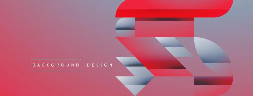 Simple geometric forms - dynamic geometric abstract background. Visual symphony Stock Illustration