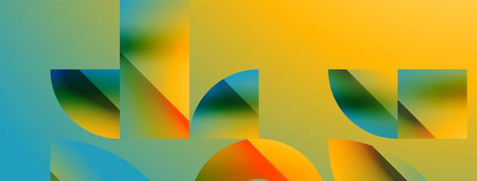 Simple geometric forms - dynamic geometric abstract background. Visual symphony Stock Illustration