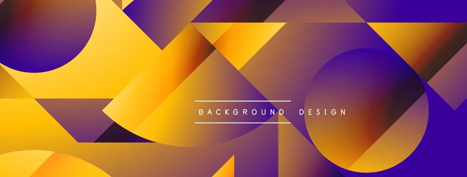 Simple geometric forms - dynamic geometric abstract background. Visual symphony Stock Illustration