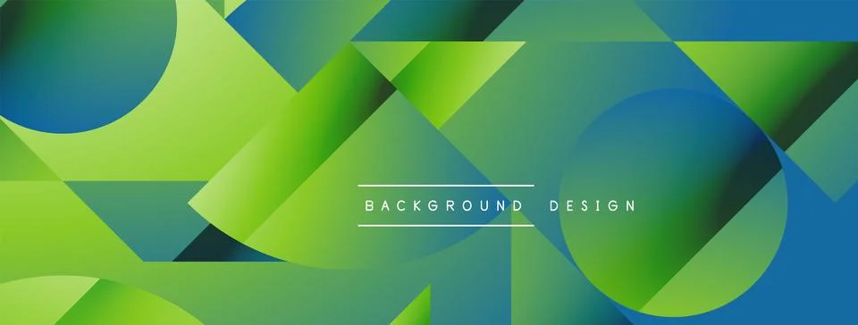 Simple geometric forms - dynamic geometric abstract background. Visual symphony Stock Illustration