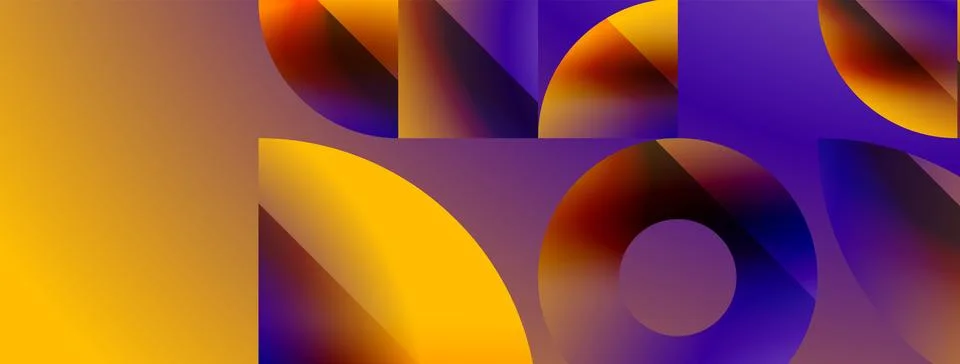 Simple geometric forms - dynamic geometric abstract background. Visual symphony Stock Illustration