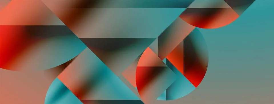 Simple geometric forms - dynamic geometric abstract background. Visual symphony 스톡 일러스트