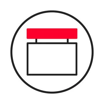 Simple geometric icon composition showcasing a rectangle, bar, and circle v.. Stock Illustration