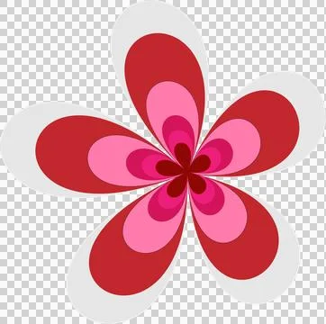 Simple Geometric Layered Flower Icon Vector Art Concept Stock Illustration