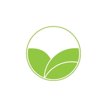 Simple geometric leaf plant circle logo vector Illustrazione stock