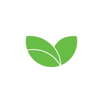 Simple geometric leaf plant circle logo vector 스톡 일러스트