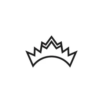 Simple geometric line crown logo vector Stock Illustration