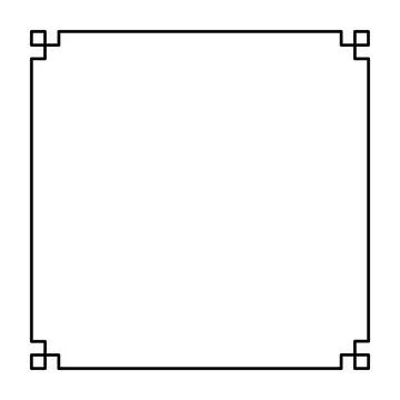 Simple geometric linear border abstract corners ornament design Stock Illustration