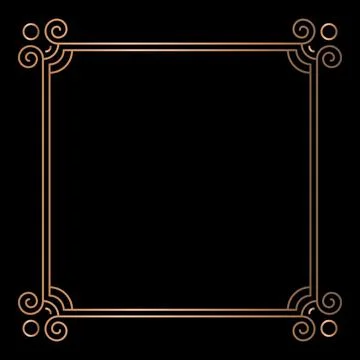 Simple geometric linear golden frame, design elements Stock Illustration
