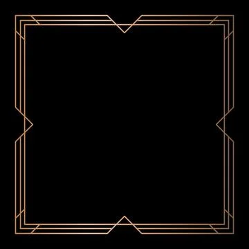 Simple geometric linear golden frame, design elements 스톡 일러스트