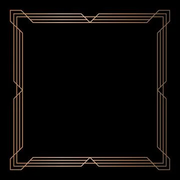 Simple geometric linear golden frame, design elements 스톡 일러스트