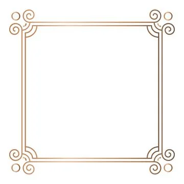 Simple geometric linear golden frame, design elements Stock Illustration