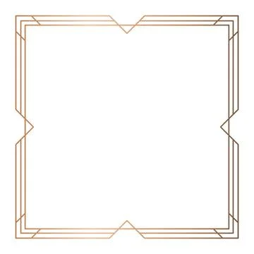 Simple geometric linear golden frame, design elements Stock Illustration