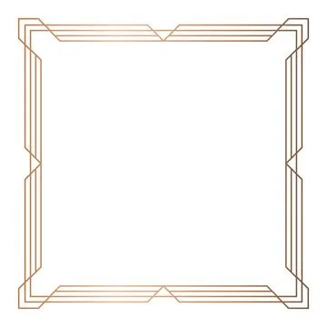 Simple geometric linear golden frame, design elements イラスト素材