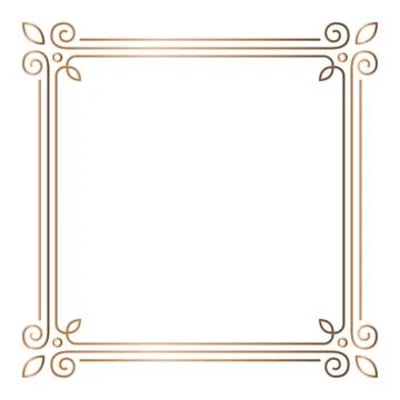 Simple geometric linear golden frame, design elements 스톡 일러스트