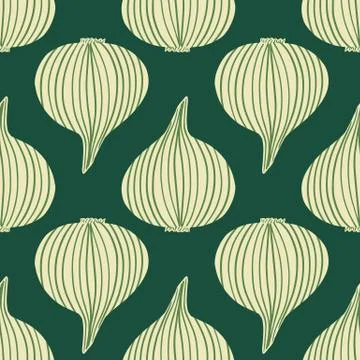 Simple geometric onion seamless pattern on dots background. 스톡 일러스트