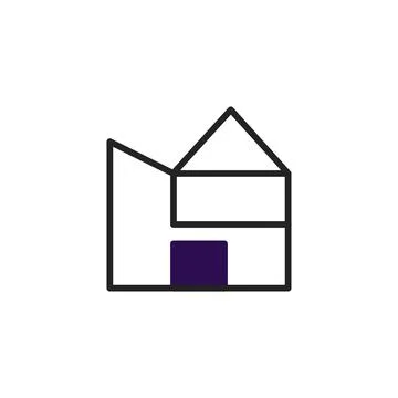 Simple geometric outline of an abode showcasing modern architectural design.. Stock Illustration