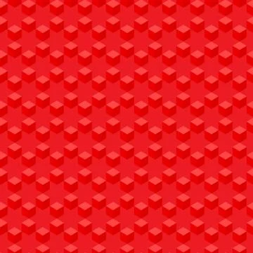 Simple geometric pattern - abstract red cubes Illustrazione stock