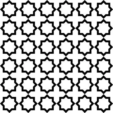 A simple geometric pattern. Black and white. Arabic style. Stock Illustration