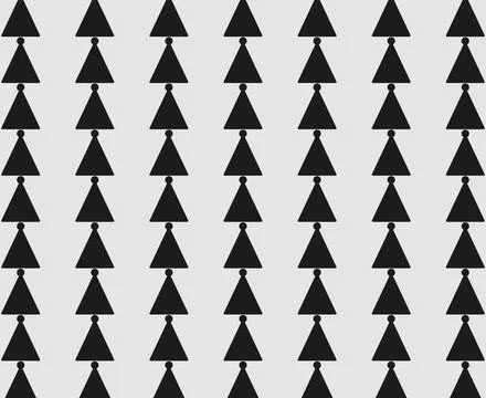 Simple geometric pattern with black triangle rows on white background Stock Illustration