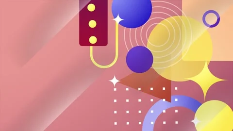 Simple, geometric pattern blending dynamic shapes and bold colors seamless 4k Stock Footage 295907378