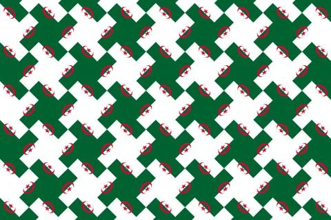 Simple geometric pattern in the colors of the national flag of Algeria Stock Illustration