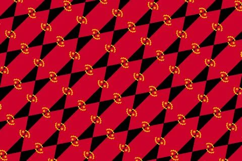 Simple geometric pattern in the colors of the national flag of Angola Stock Illustration