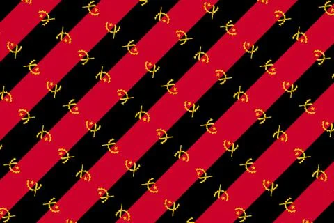Simple geometric pattern in the colors of the national flag of Angola Illustrazione stock
