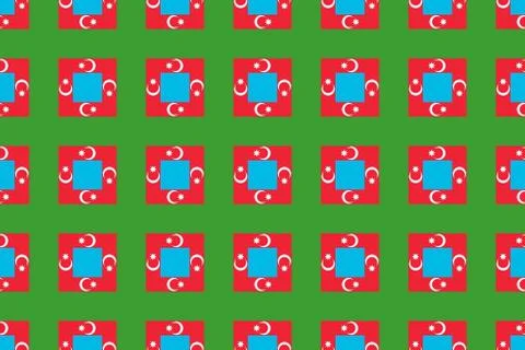 Simple geometric pattern in the colors of the national flag of Azerbaijan Stock Illustration