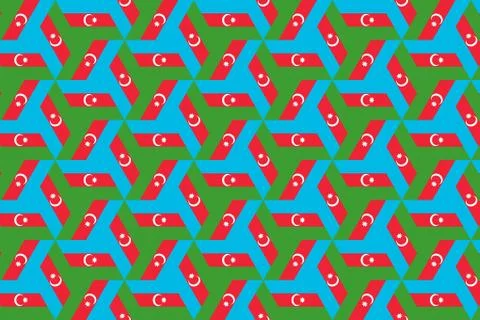 Simple geometric pattern in the colors of the national flag of Azerbaijan Stock Illustration