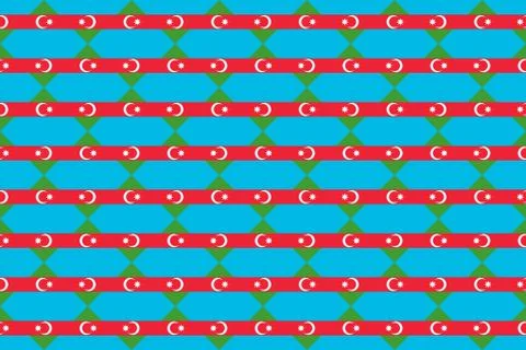 Simple geometric pattern in the colors of the national flag of Azerbaijan Stock Illustration