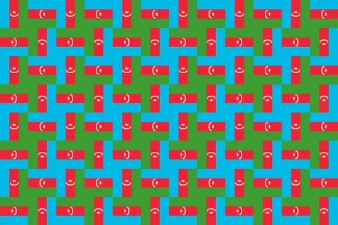 Simple geometric pattern in the colors of the national flag of Azerbaijan Stock Illustration
